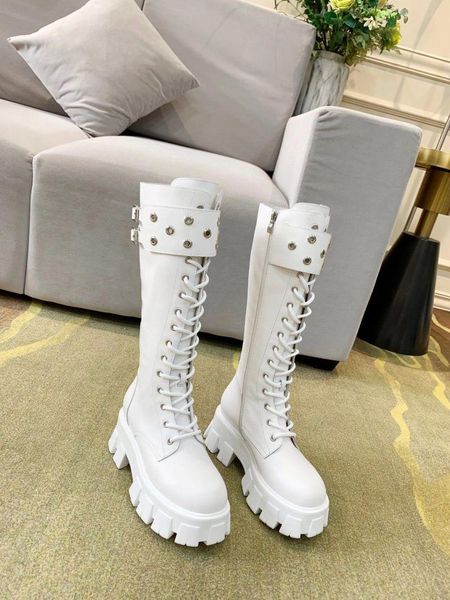 

thick bottom motorcycle boots women white genuine leather zipper buckle strange style 2020 new fashion women shoes, Black