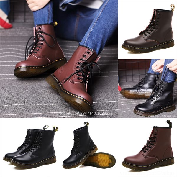 

pcs9d classic european leather woman shoes couple, ladies'shoes, high boots home bootsboots,bag decoration motorcycle ankle boots, Black