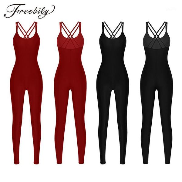 

sleeveless double spaghetti straps gymnastics unitards jumpsuit ballet leotard women figure skating wear dance costume1, Black;red