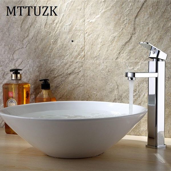 

mttuzk brass chrome plated bathroom faucet square basin faucet single handle cold tap deck mounted torneira ing