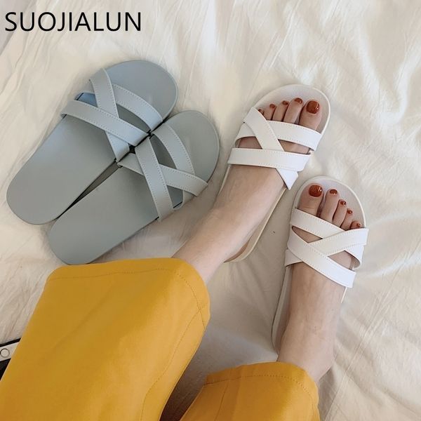 

suojialun women summer slippers outdoor beach slippers slides slip on casual non-slip on flip flop vacation sandals y200423, Black