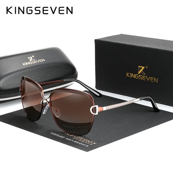 

kingseven fashion new arrival women popular brand design polarized sunglasses summer sun glasses with original, White;black