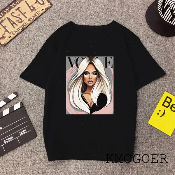 

vogue beauty print female t shirt black t shirt for women fashion ladies new arrival 2021 tumblr tshirt tee shirt aesthetic, White