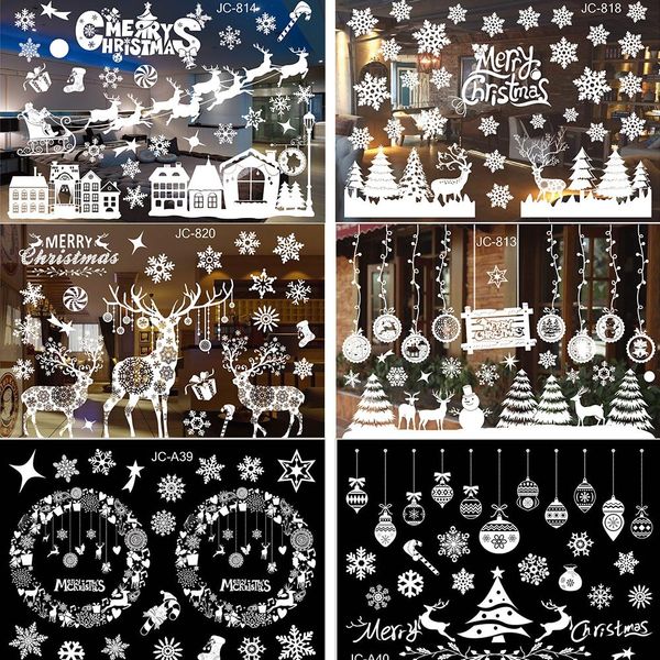 

yoriwoo санта-клаус wall window наклейки стекла с рождеством украшения для дома 2020 xmas елка happy new year gift bbyqtn