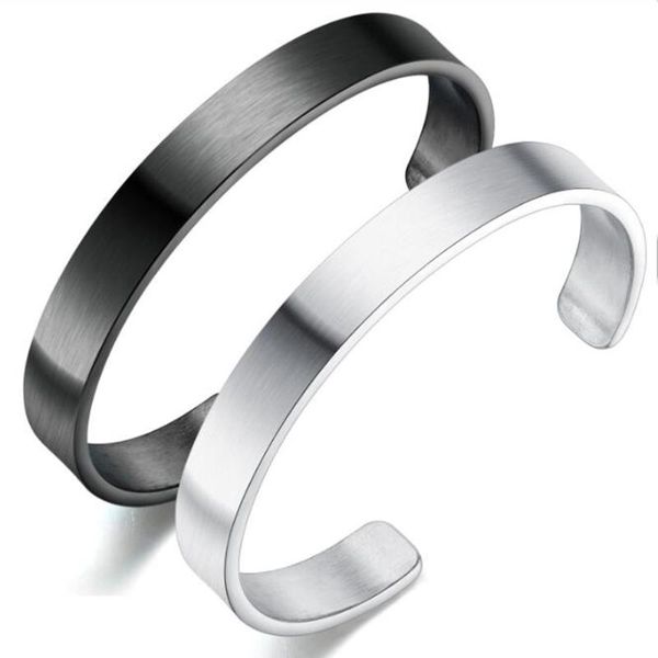 

black men's women's stainless steel simple bracelet jewelry gift for him