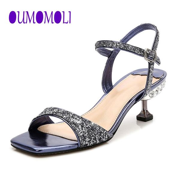 

dress shoes 2021 fashion latin dance women rhinestone salsa glitter ballroom sandals party dancing flare heel blue q363, Black