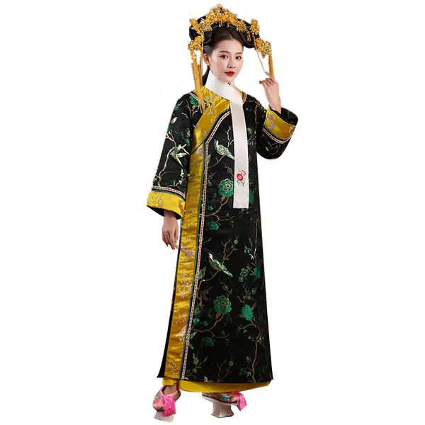 Feminino elegante Cheongsam Dress Antigo Qing Dinastia Princesa Traje Chinês Tradicional Vestuário TV Filme Stage Outfit