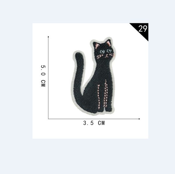 

fast shipping cute animal cartoon children iron on patches for clothing sticker sew on embroidery patch on clothes applique stripes mix lot, Black