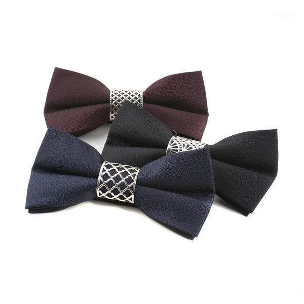 

linbaiway men's bowt ie polyester silk solid color formal bow-tie neckwear for wedding party suits tie custom logo1, Blue;purple