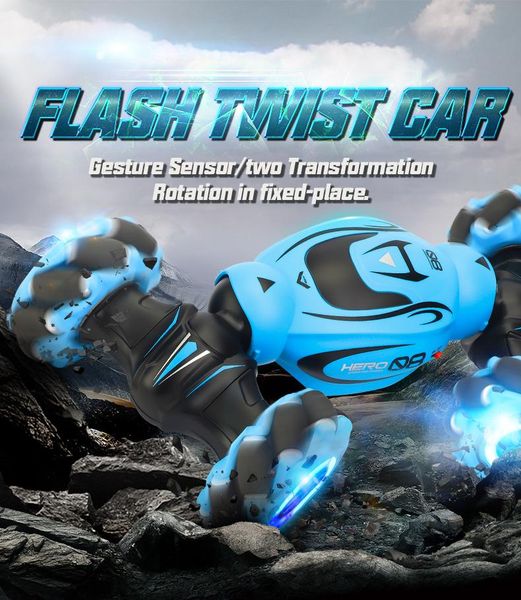 

children's toy gesture induction music dance remote control car deformation double-sided stunt off-road drift car christmas gift