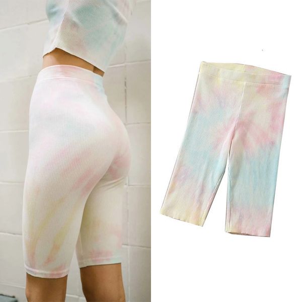 

style, temperament, sexy, tight and slim, 5-point casual pants, women's new summer fashion tie dyed high waist shorts, White;black
