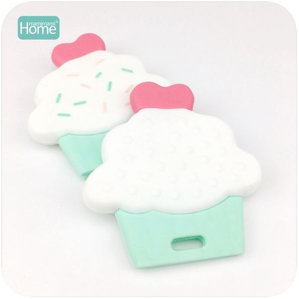 MamimamiHome Baby Silicone Cup Cake Carino Accessori fai da te Food Grade Silicone Massaggiagengive Pendenti Allattamento Dentizione Giocattoli LJ201124