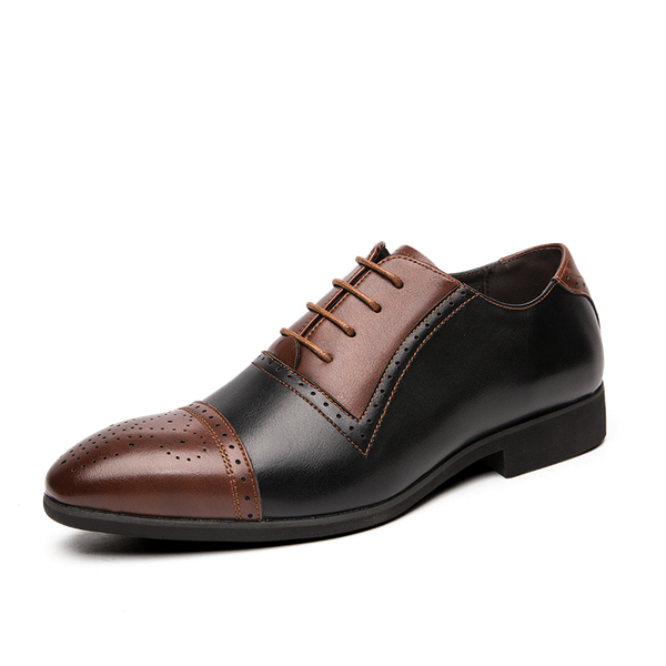 

men dress shoes brand 2020 mens fashion leather oxfords breathable business dressing party shoes big size 38-48 accept dropship, Black