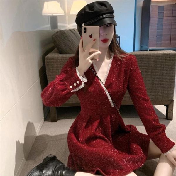 

big size, fat mm, smart little fragrance, red age reducing, thin waist closing dress, female skirt, light mature style, foreign style, Black;gray