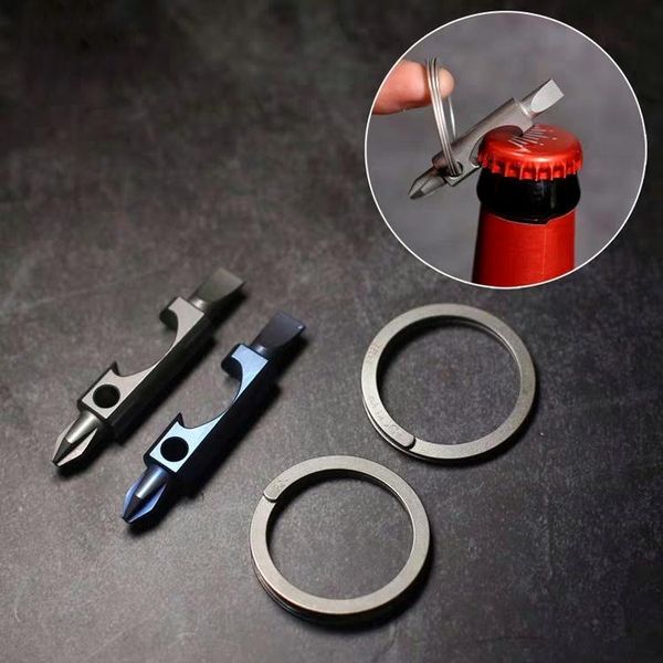 

mack walker titanium alloy key ring multi tool with bottle opener screwdriver