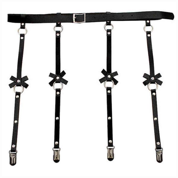 NXY SM Bondage Leather Leg Harnes Punk Gótico Sexy Lingerie Erótico Cinto Meias Suspender Correias Garter Body Sex Toys 1223