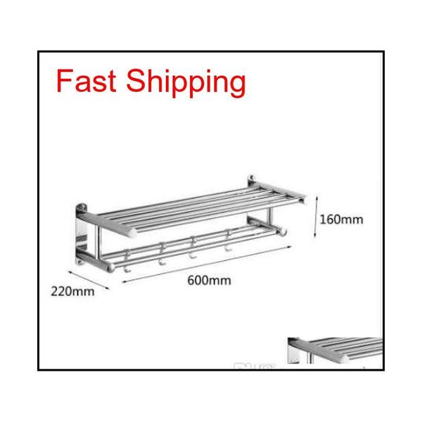 

stainless steel bathroom towel holder wall-mounted towel rack bath towel clothes organizer storage shelf with qylmla bde_luck