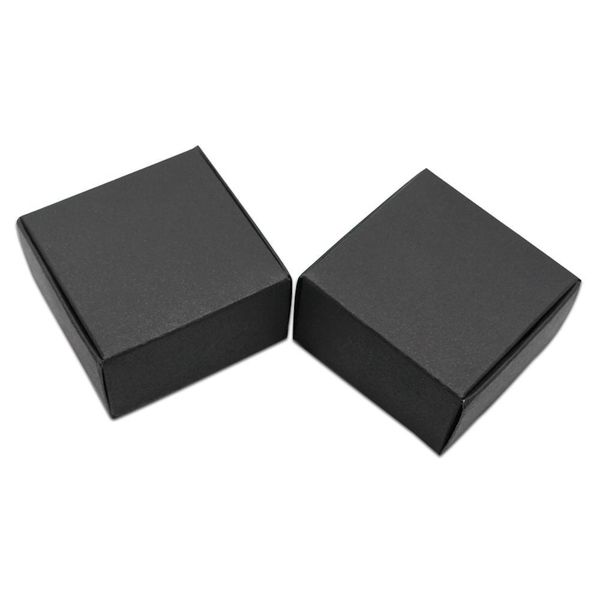 

30pcs square small black kraft paper gifts packaging box natural paperboard cardboard candy handmade soap packing box h bbypcp