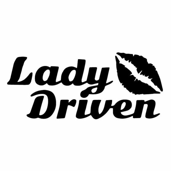 

14.9x6.4cm lady driven car sticker decal vinyl jdm drift black/silver c26-0258