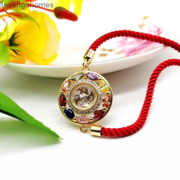 

ornament longpoben windmill red bracelet thai jewelry imitation tourmaline colored stone hand rope girl, Silver
