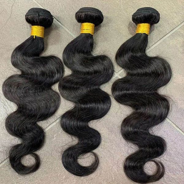 Black Friday barato processado birmanês cabelo liso ondulado 3 pçs/lote extensões de cabelo humano virgem