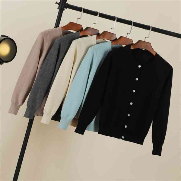 

fall korean fashion round neck black cute cardigans womens crochet pink knitted sweaters long sleeve clothing, White;black