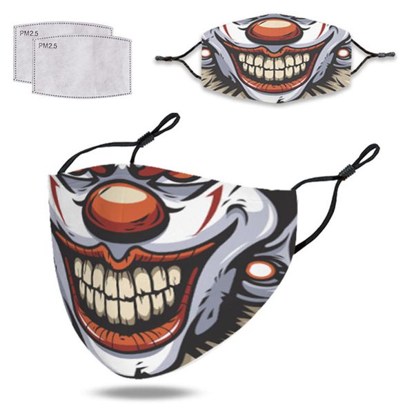 

with pm2.5 filters clown face mask designers fashion masks fanny facemask halloween christmas skeleton hell party masks new f102304