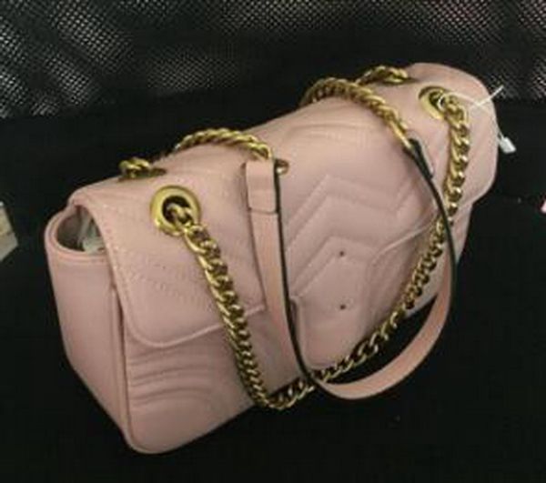 

m443497 marmont shoulder bags women gold chain crossbody bag handbags new desig purse female message bag size 26cm, Black;red