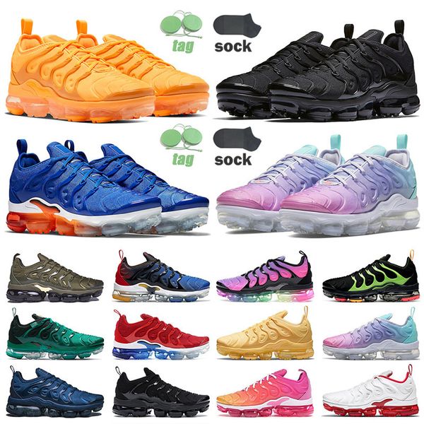 

men tn run shoes tns plus triple black white athletic mesh sneaker soft cushion designer vapores man chaussure gradiant atlanta green blue s, White;red