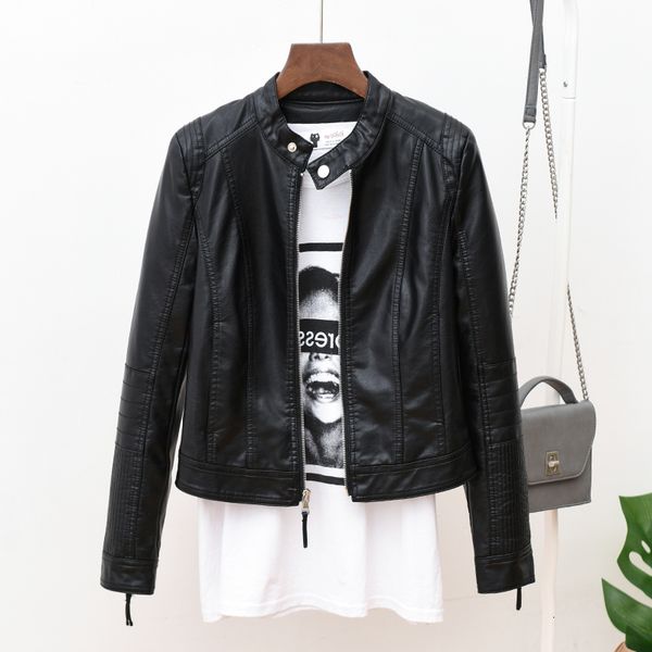 

synthetic leather coat women's clothes