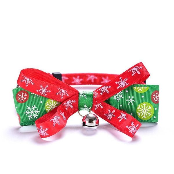 

christmas pet collar woven bow knot gold silver bell bow tie cat collar pet jllzhy yummy_shop