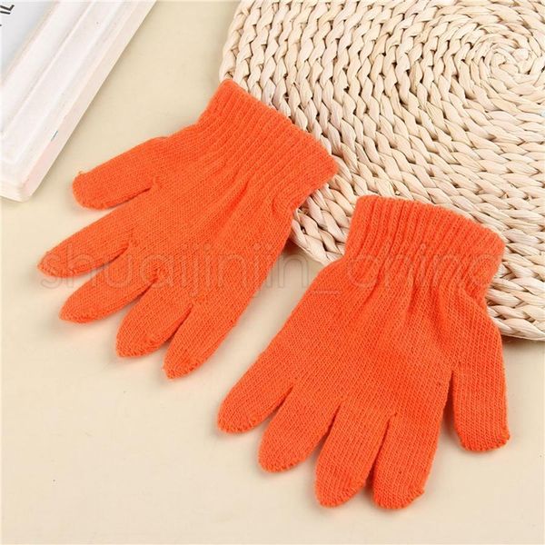 

boys children candy winter magic color gloves solid girls knit glove kids warm knitted finger outdoor students