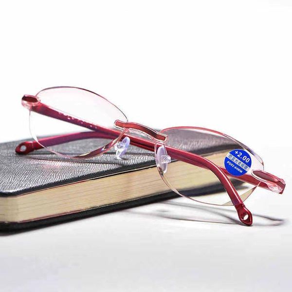 

anti blue light reading glasses rimless presbyopia hyperopia magnifier eyewear +1.0,+1.5,+2.0,+2.5,+3.0, White;black