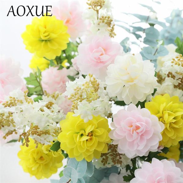 

decorative flowers & wreaths artificial silk flower three-headed snow lotus fake home living room decoration wedding pography arrangement1