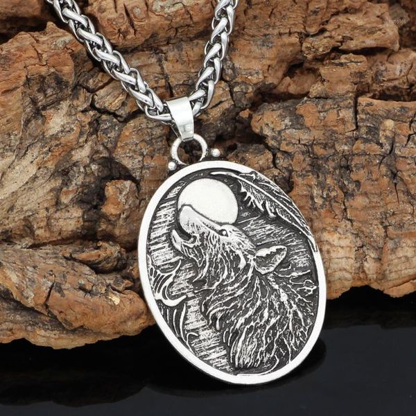 

norse viking odin wolf amulet pendant necklace1, Silver