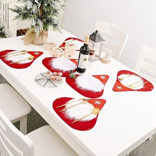 

newchristmas dinning runner placemat santa claus 5-6pc/set xmas new year tablecloth table flag
