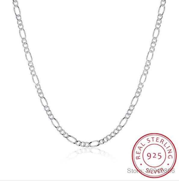 

35-70cm slim 925 sterling silver figaro chain necklace women girl children boy kids italy jewelry kolye collares sieraden colier