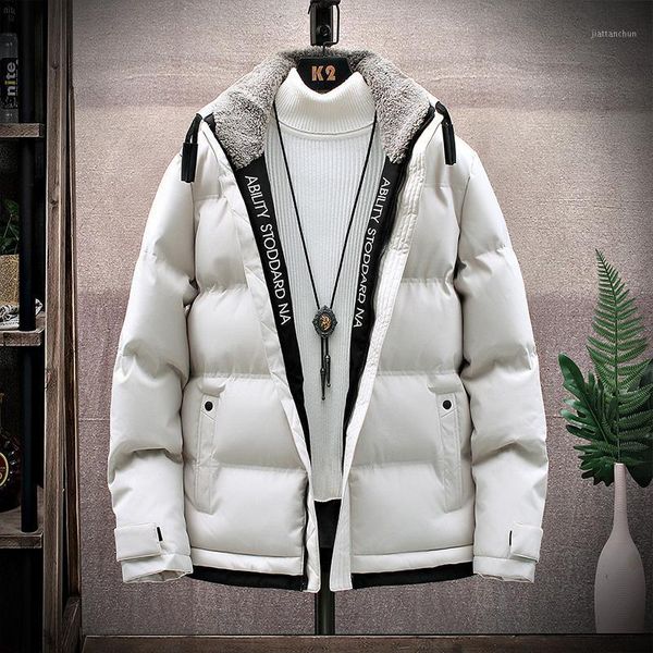 

mens cotton padded jacket men 2020 winter fleece warm coat jackets solid color soft shell casual fashion collar jacket for men1, Black