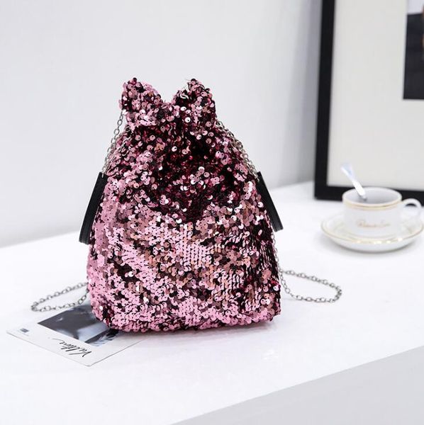 

fashion sequins women buckets glittery girl shoulder bags party handbags new fashion women bag crossbody