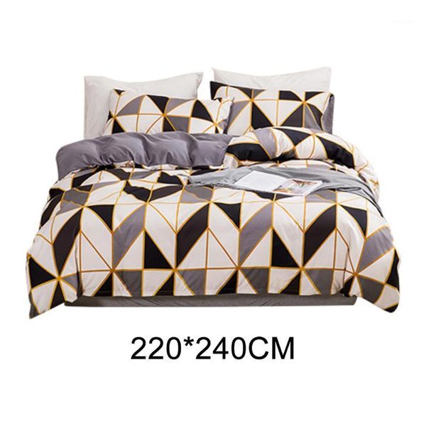 

bedding sets 3pcs comfortable geometric printed home textile modern pillow cases duvet cover set with zipper closure soft polyester1
