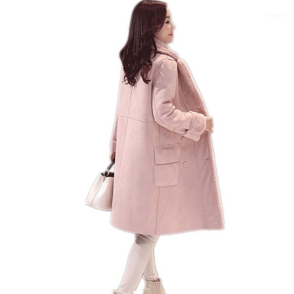 

women winter new lamb fur coat thickened suede in the long wool coat warm outer layer thickening cold resistane outwear yxr 271, Black