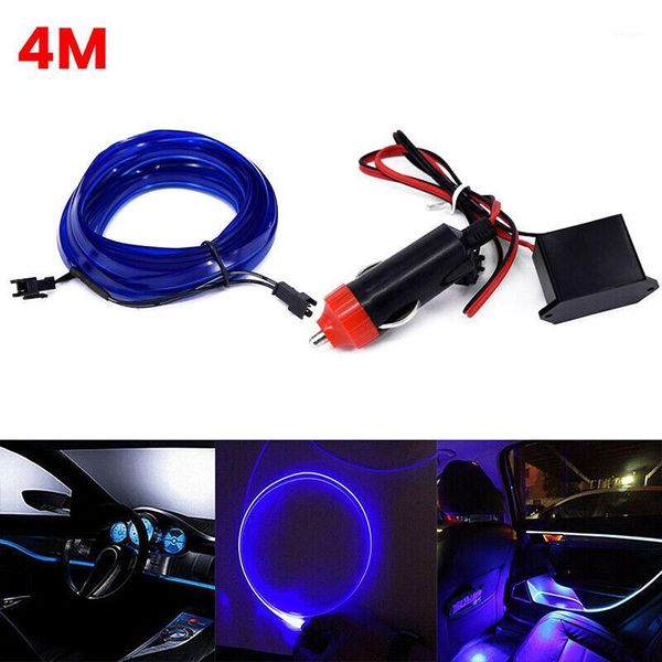 

interior&external lights 4m car led interior ambient light decor atmosphere optical fiber lamp door accessories1
