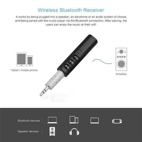 

mini aux 3.5mm bt headphone bluetooth wireless receiver mp3 player audio car kit earphone handswith mic for phone ios