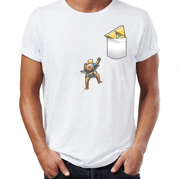 

men's t shirt breath of the wild link climb funny pocket tee zelda awesome artwork drawing printed tee sport hooded sweatshirt hoodie