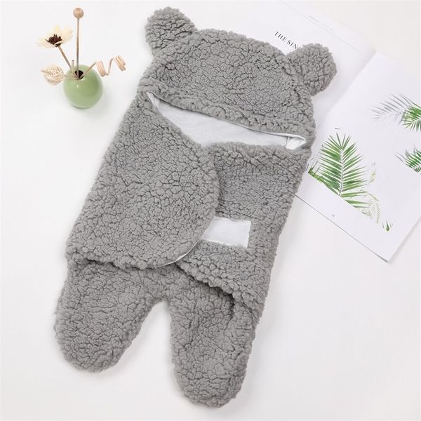 

newborn baby winter baby sleeping wrap faux cashmere bag envelope footmuff swaddle blanket cute sleeping bags baby bedding y201009