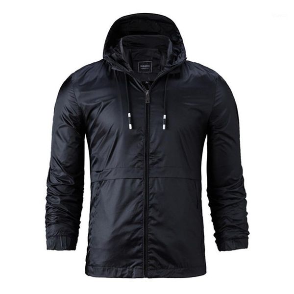 

fashion men jacket spring autumn hooded casual coat mens solid color sportswear windbreaker new male outerwear brand clothing1, Black;brown