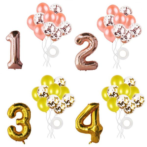 

12pcs 32inch rose gold number balloons kids happy birthday party decorations confetti balloon number ballon baby shower baloon sqcnkr
