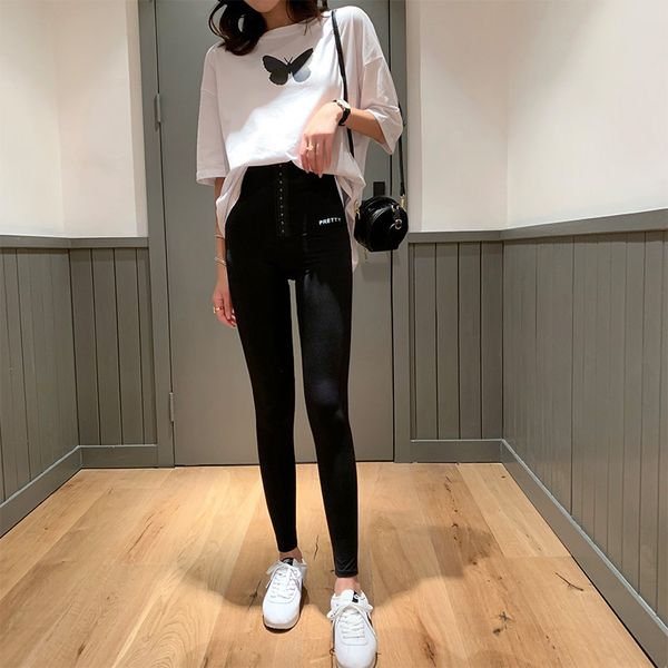 

2021 new extra elastic black legging winter luxury kpop style woman pants a90s