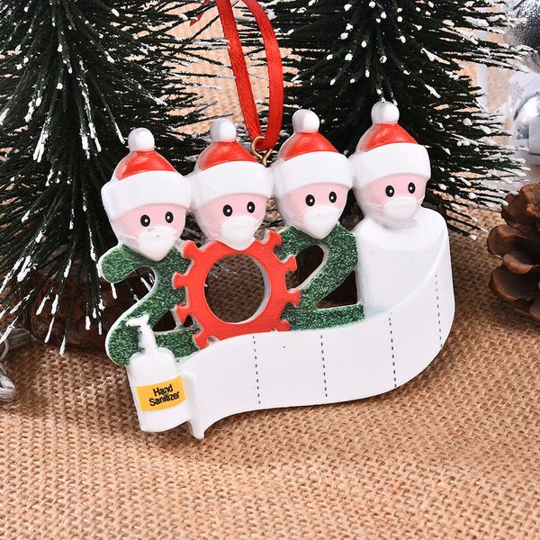 

2020 quarantine chrismas decoration black skin product family of 5 personalized diy ornament pandemic social distancing