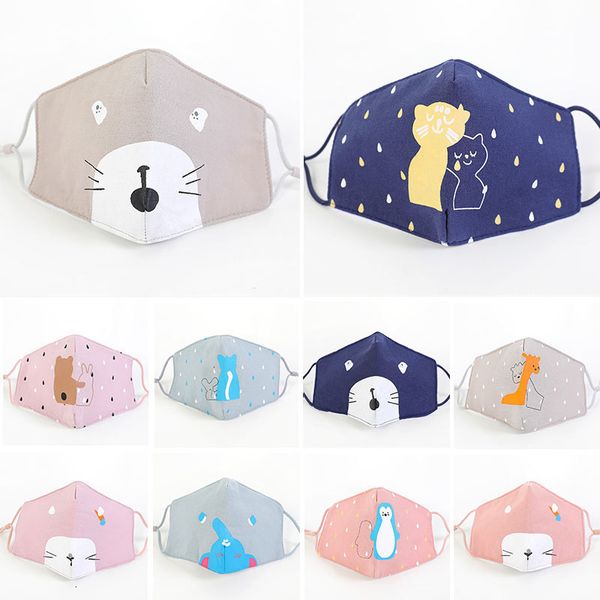 

mouth anti-dust children kids boys girls cartoon breathable earloop washable reusable cotton masks designer face mask